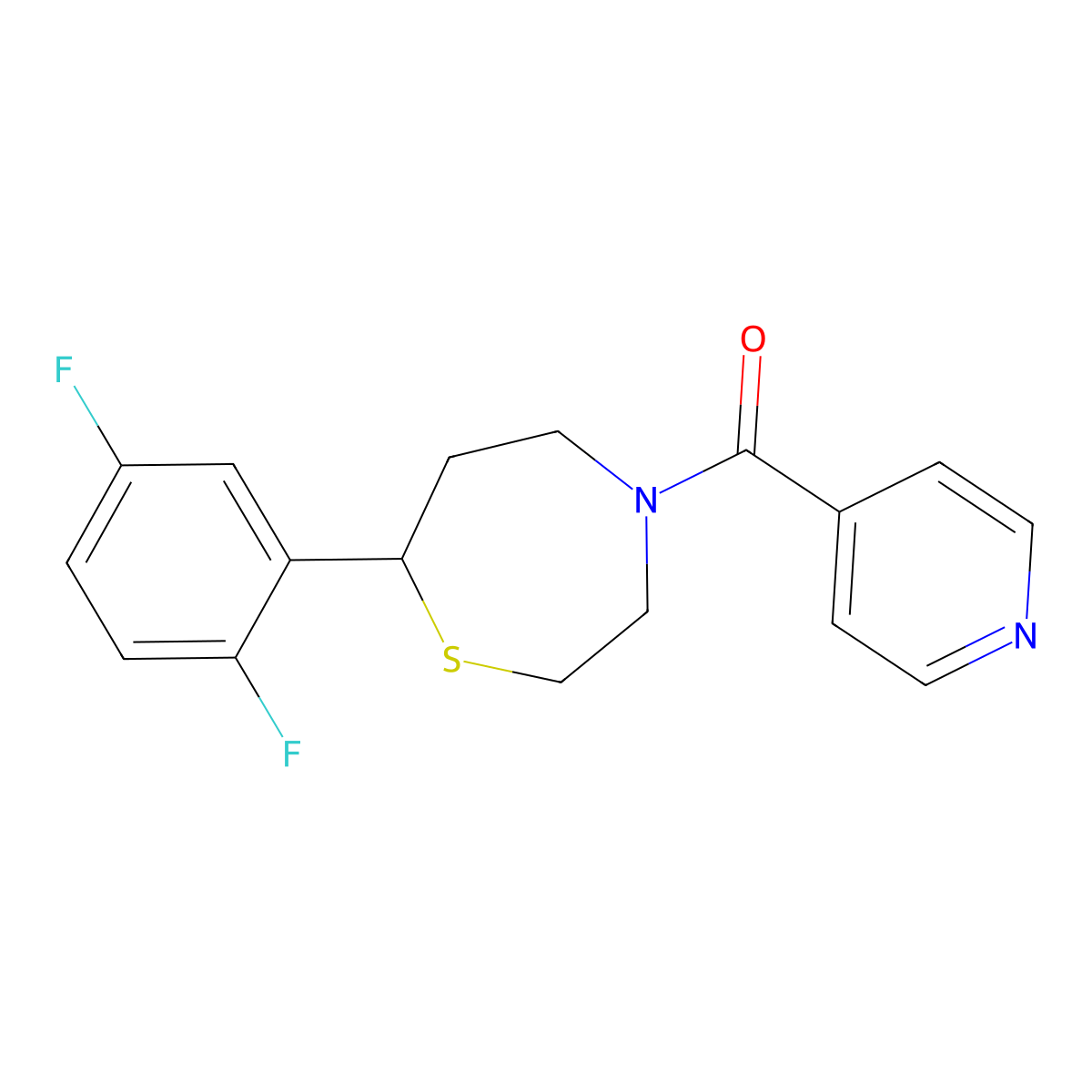 (7-(2,5-Difluorophenyl)-1,4-thiazepan-4-yl)(pyridin-4-yl)methanone molecular structure, CAS 1706091-94-2