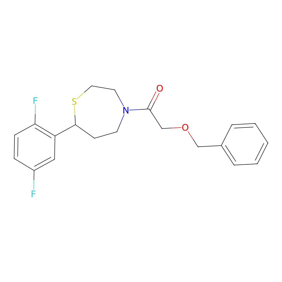 2-(Benzyloxy)-1-(7-(2,5-difluorophenyl)-1,4-thiazepan-4-yl)ethanone molecular structure, CAS 1706092-23-0