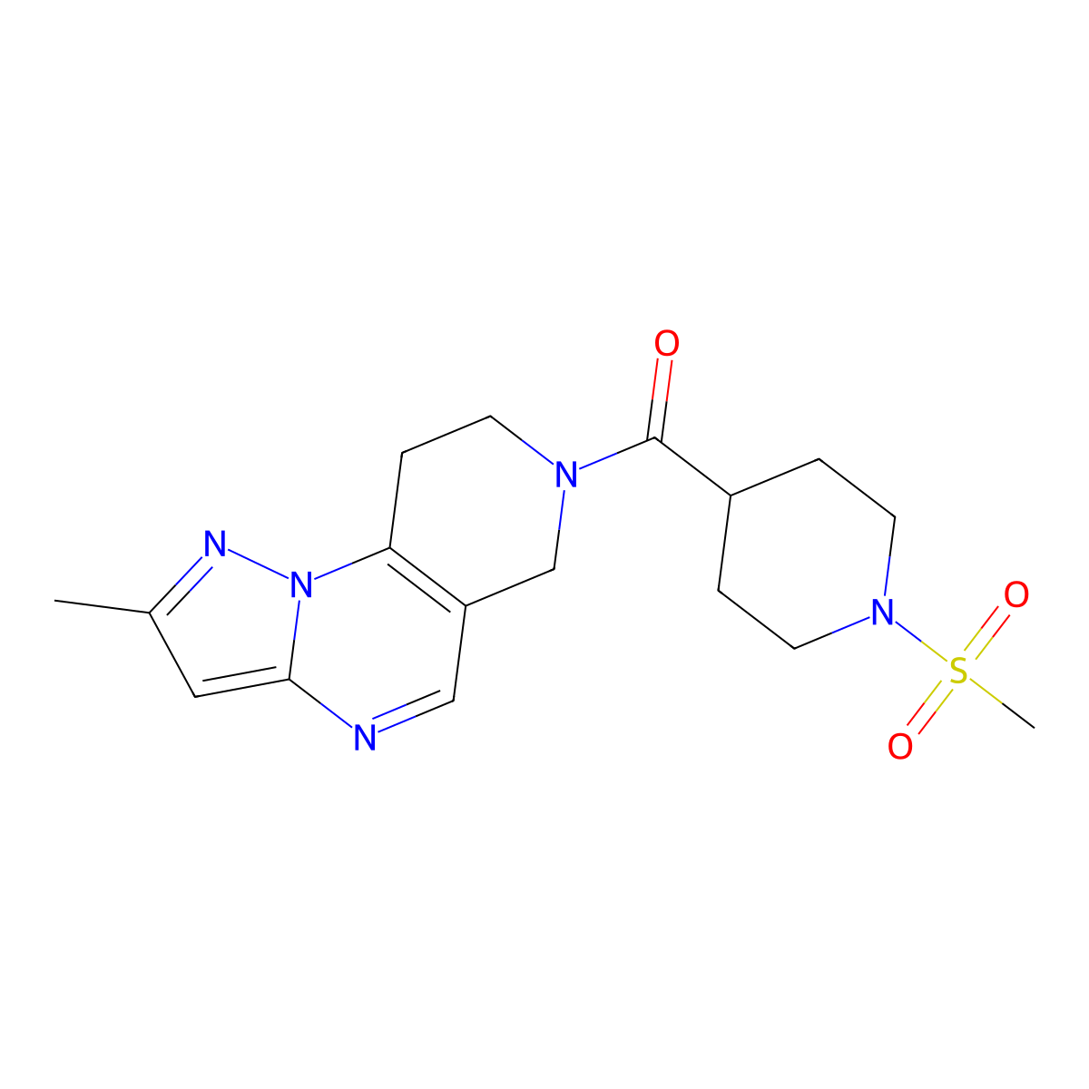 11-(1-Methanesulfonylpiperidine-4-carbonyl)-4-methyl-2,3,7,11-tetraazatricyclo[7.4.0.0^{2,6}]trideca-1(9),3,5,7-tetraene molecular structure, CAS 1706092-86-5