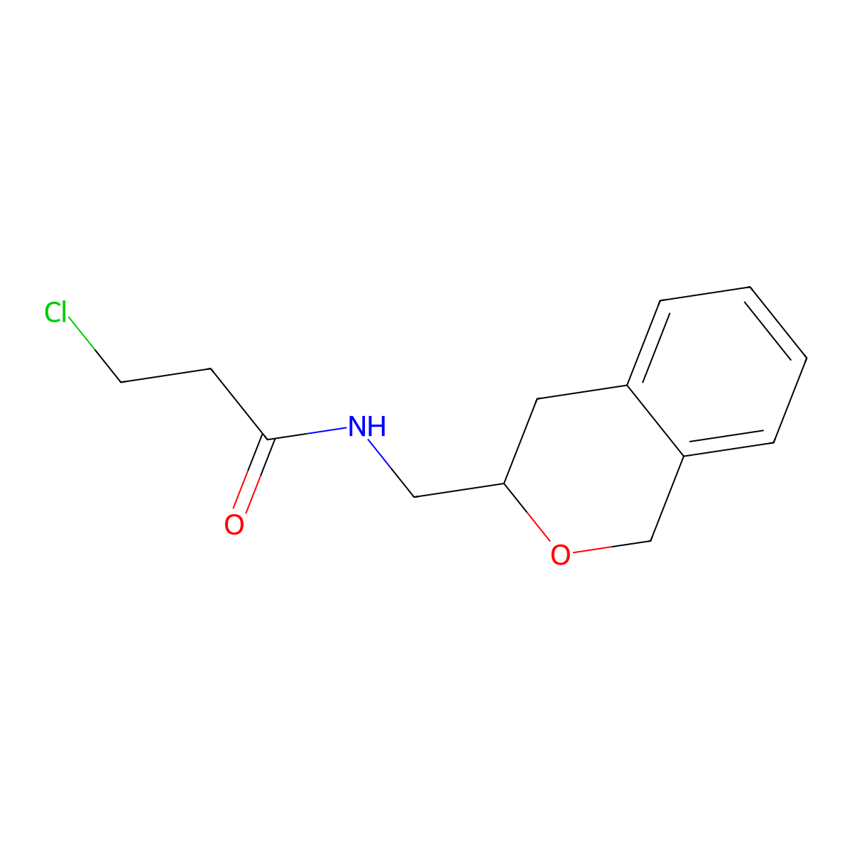 3-chloro-N-[(3,4-dihydro-1H-2-benzopyran-3-yl)methyl]propanamide molecular structure, CAS 1706097-83-7