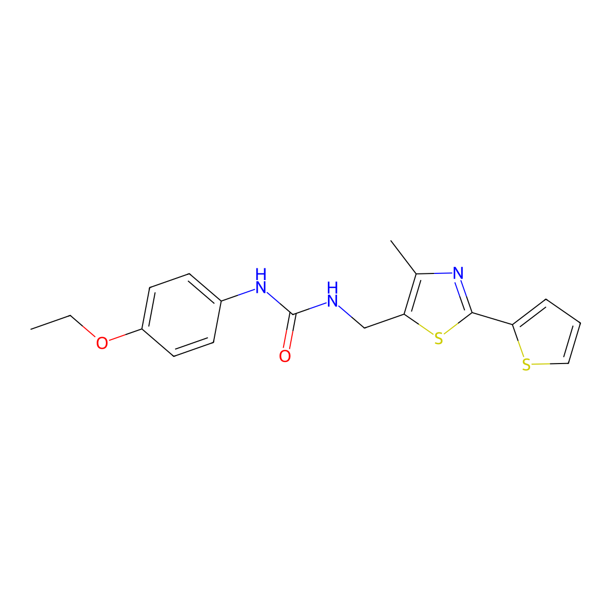 1-(4-Ethoxyphenyl)-3-((4-methyl-2-(thiophen-2-yl)thiazol-5-yl)methyl)urea molecular structure, CAS 1706099-31-1