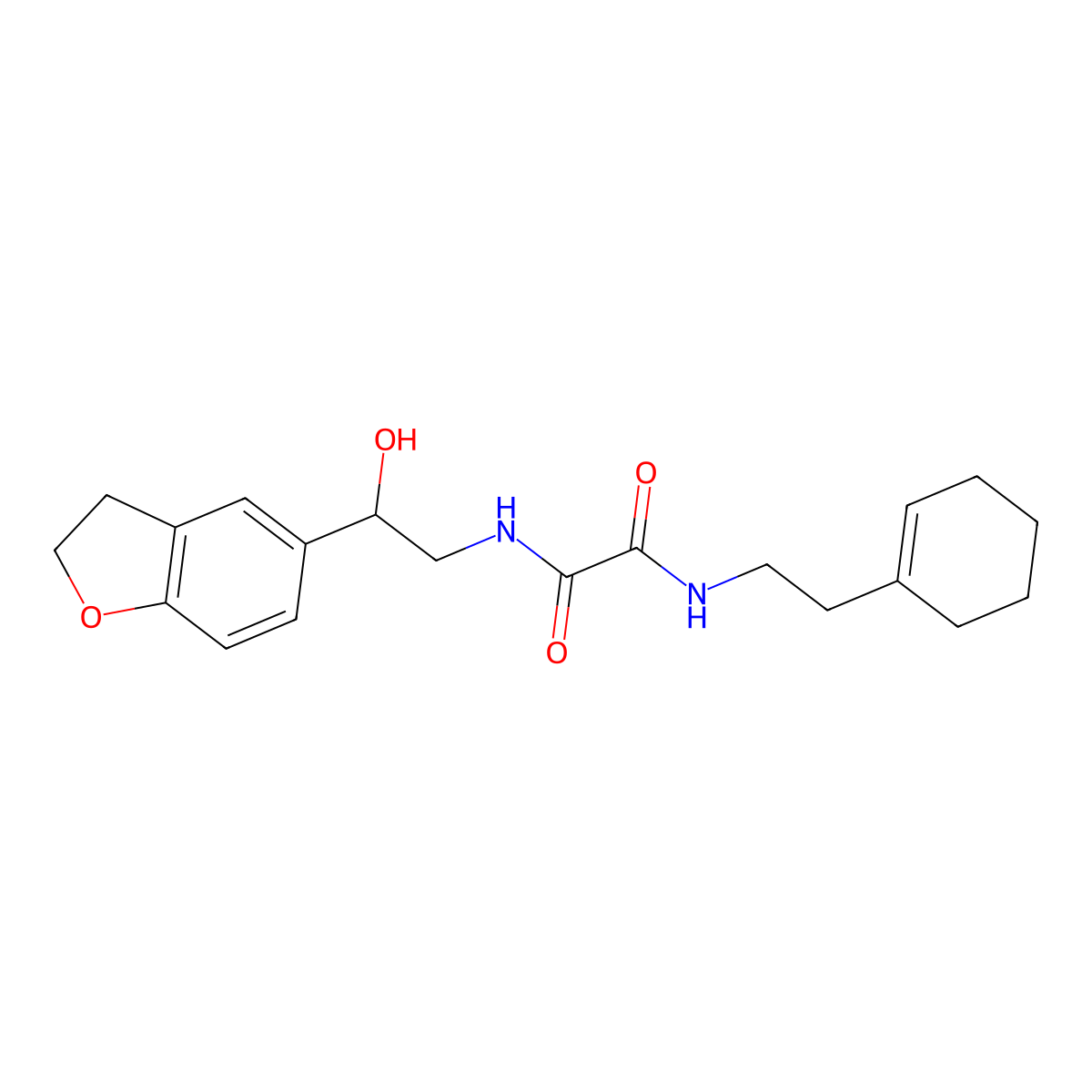 N1-(2-(cyclohex-1-en-1-yl)ethyl)-N2-(2-(2,3-dihydrobenzofuran-5-yl)-2-hydroxyethyl)oxalamide molecular structure, CAS 1706128-01-9