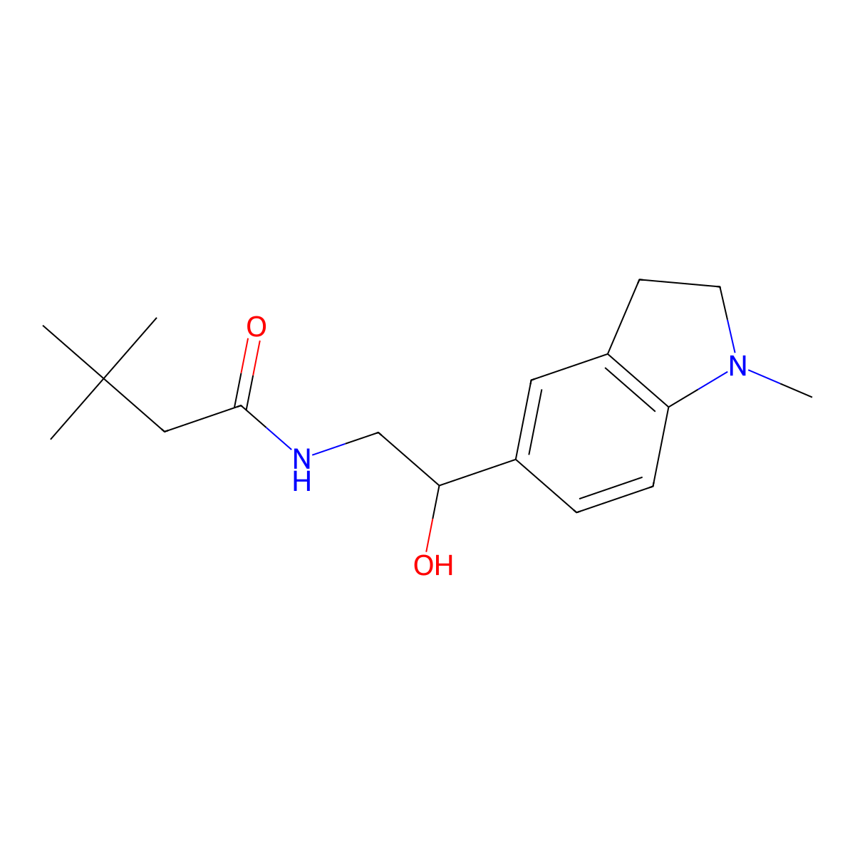 N-(2-hydroxy-2-(1-methylindolin-5-yl)ethyl)-3,3-dimethylbutanamide molecular structure, CAS 1706130-41-7