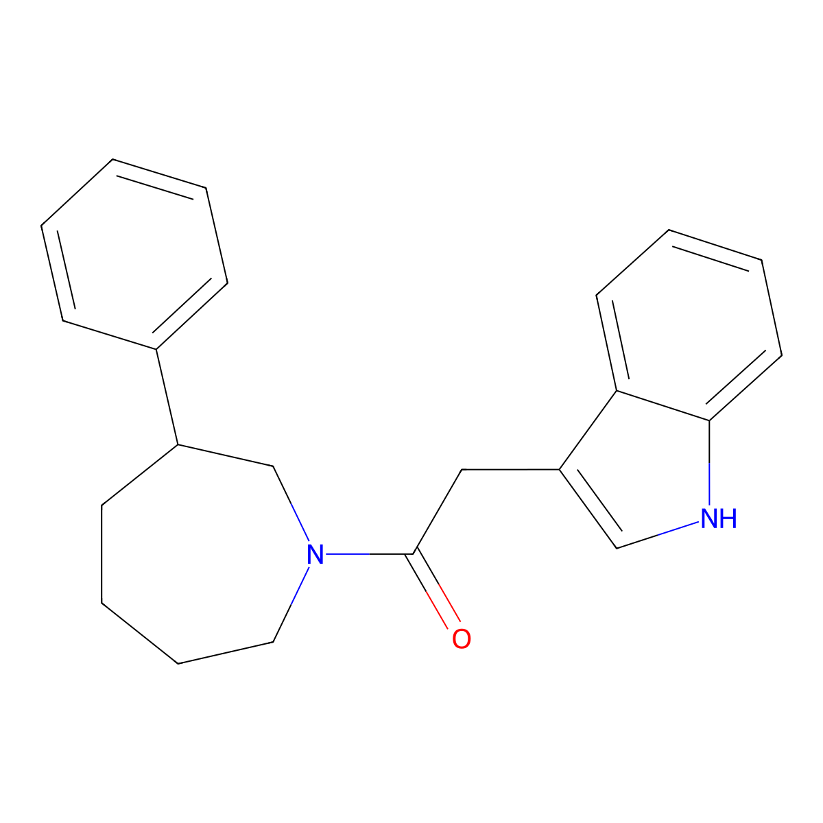 2-(1H-indol-3-yl)-1-(3-phenylazepan-1-yl)ethanone molecular structure, CAS 1706130-82-6