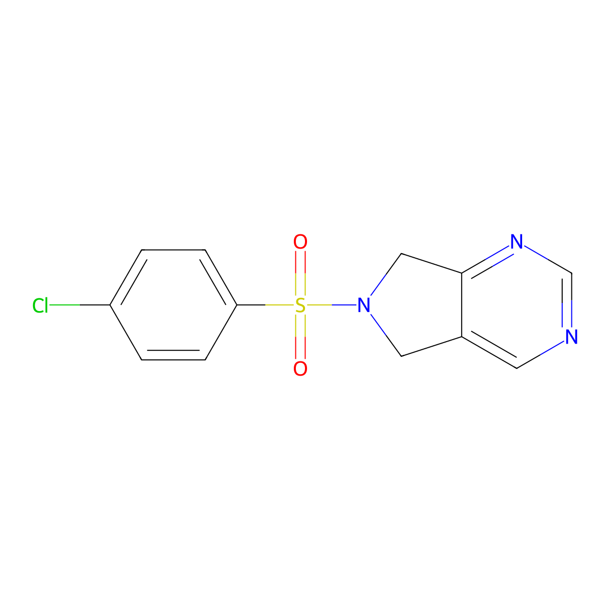 6-((4-chlorophenyl)sulfonyl)-6,7-dihydro-5H-pyrrolo[3,4-d]pyrimidine molecular structure, CAS 1706135-10-5