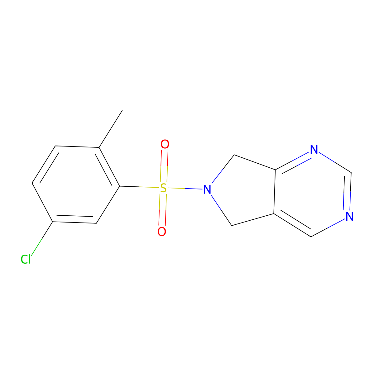 6-(5-chloro-2-methylbenzenesulfonyl)-5H,6H,7H-pyrrolo[3,4-d]pyrimidine molecular structure, CAS 1706135-26-3