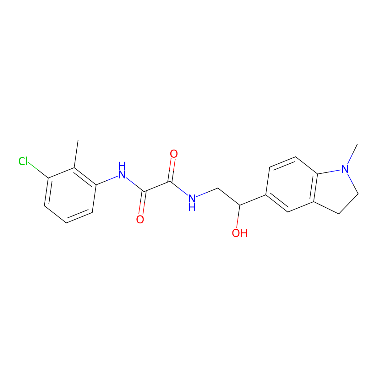 N1-(3-chloro-2-methylphenyl)-N2-(2-hydroxy-2-(1-methylindolin-5-yl)ethyl)oxalamide molecular structure, CAS 1706137-03-2