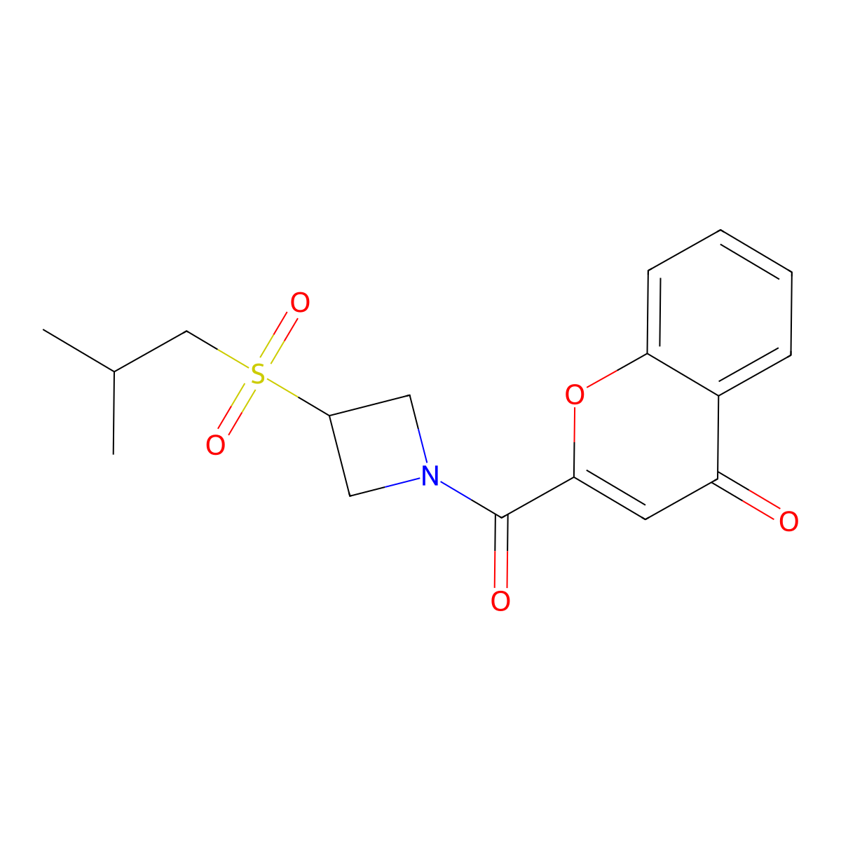 2-(3-(isobutylsulfonyl)azetidine-1-carbonyl)-4H-chromen-4-one molecular structure, CAS 1706142-92-8