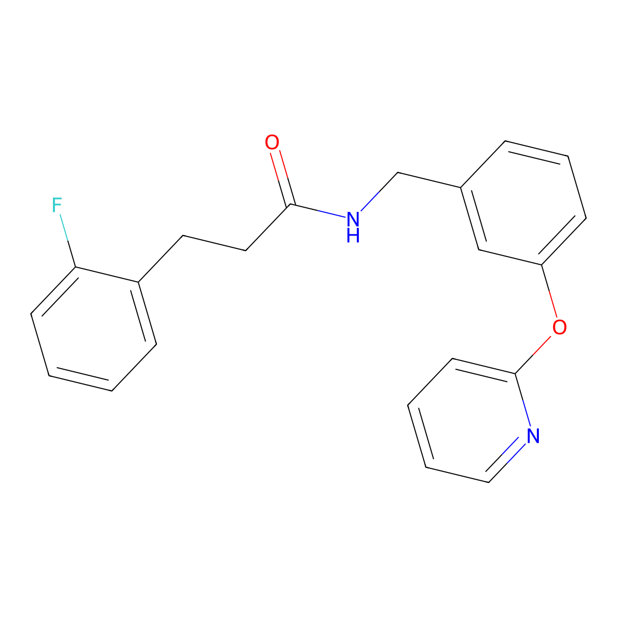 3-(2-fluorophenyl)-N-(3-(pyridin-2-yloxy)benzyl)propanamide molecular structure, CAS 1706143-02-3