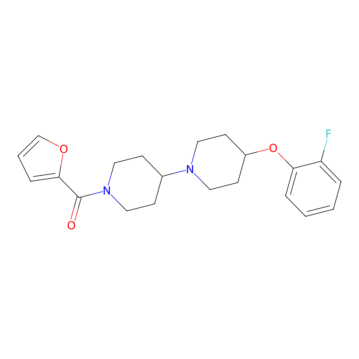 4-(2-Fluorophenoxy)-1'-(furan-2-carbonyl)-1,4'-bipiperidine molecular structure, CAS 1706144-70-8