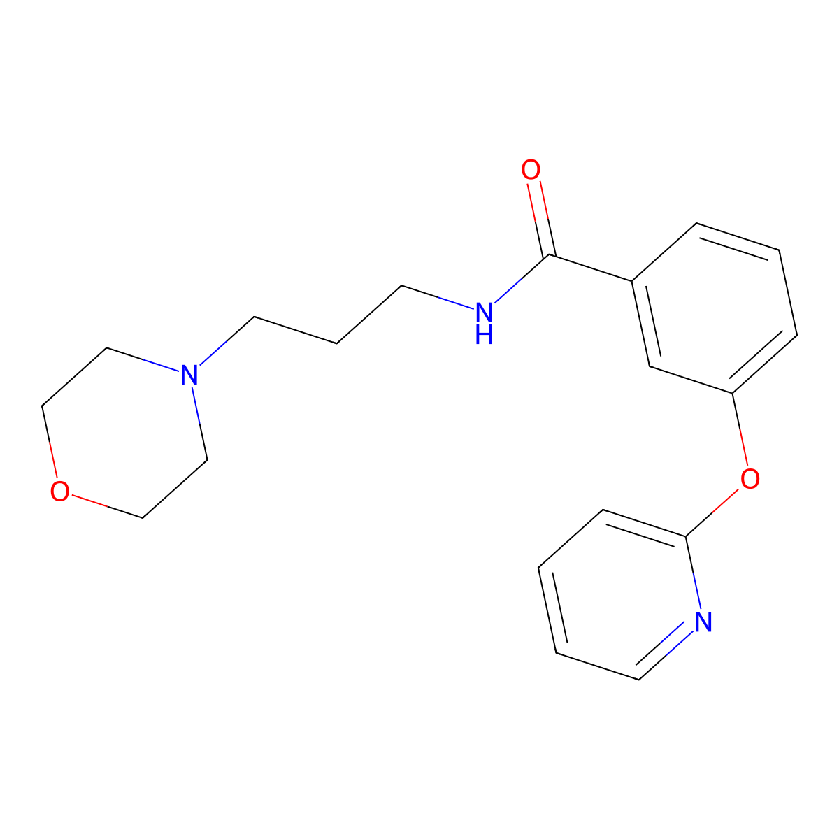 N-[3-(morpholin-4-yl)propyl]-3-(pyridin-2-yloxy)benzamide molecular structure, CAS 1706145-55-2