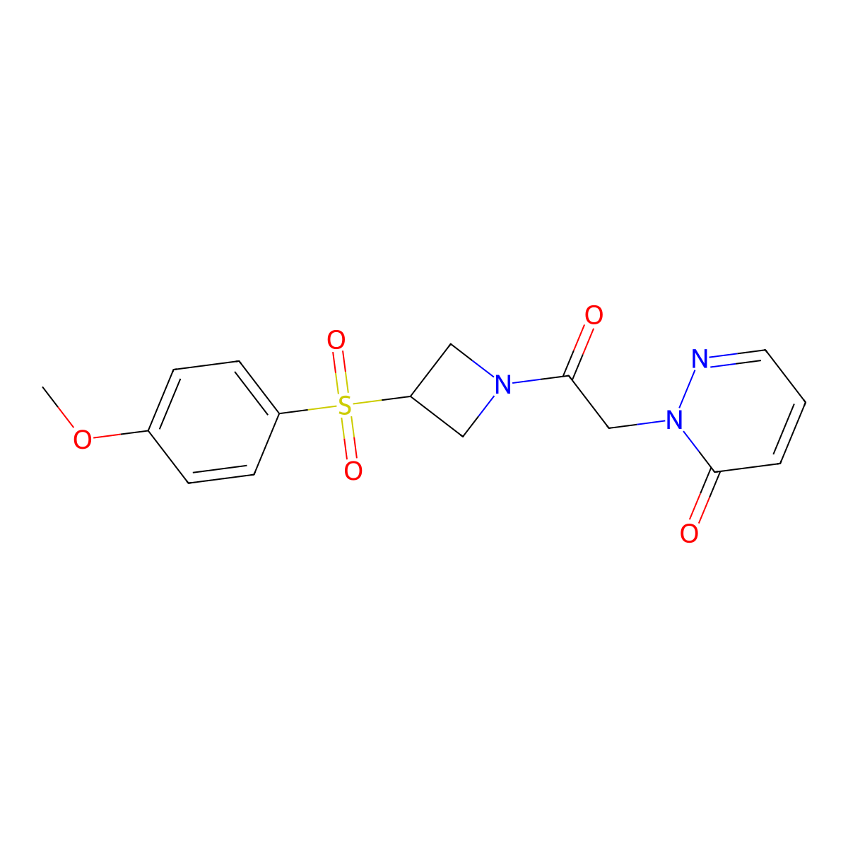 2-(2-(3-((4-methoxyphenyl)sulfonyl)azetidin-1-yl)-2-oxoethyl)pyridazin-3(2H)-one molecular structure, CAS 1706146-10-2