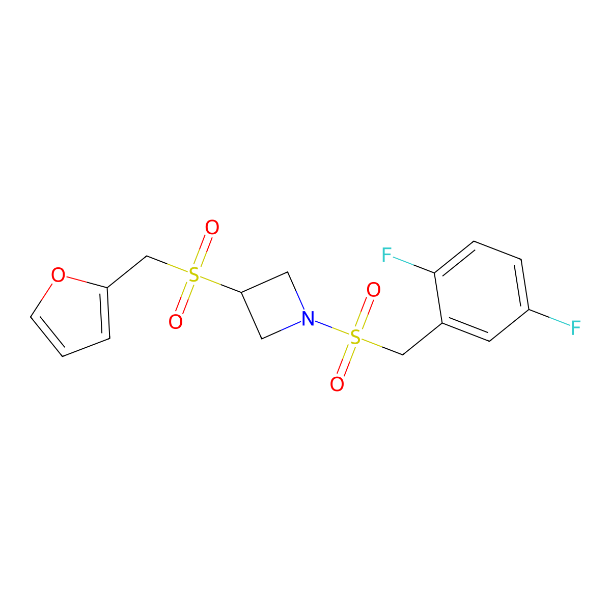 1-((2,5-Difluorobenzyl)sulfonyl)-3-((furan-2-ylmethyl)sulfonyl)azetidine molecular structure, CAS 1706148-30-2