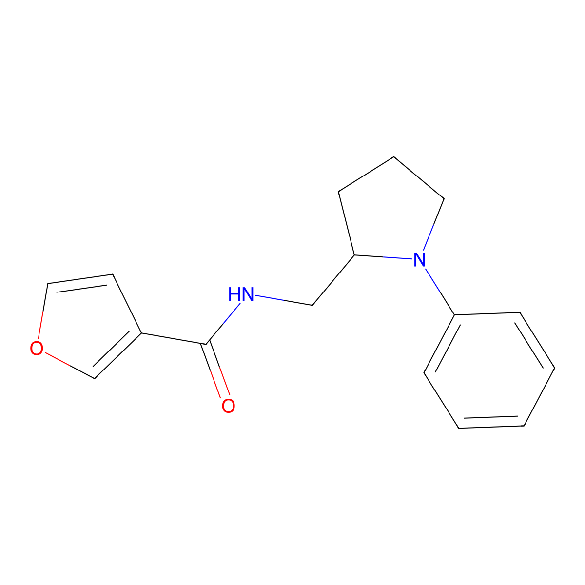 N-[(1-phenylpyrrolidin-2-yl)methyl]furan-3-carboxamide molecular structure, CAS 1706148-91-5