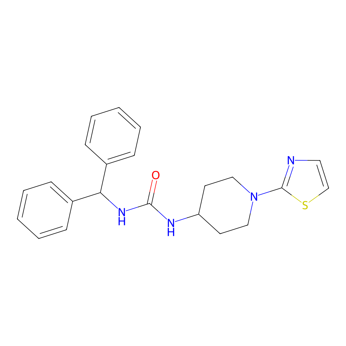 1-Benzhydryl-3-(1-(thiazol-2-yl)piperidin-4-yl)urea molecular structure, CAS 1706148-95-9