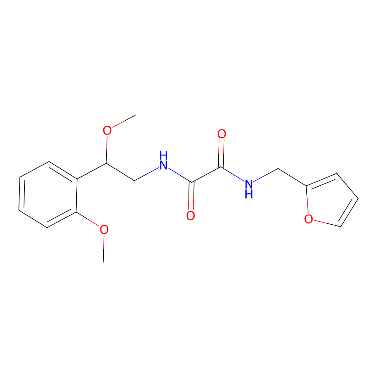 N1-(furan-2-ylmethyl)-N2-(2-methoxy-2-(2-methoxyphenyl)ethyl)oxalamide molecular structure, CAS 1706149-45-2