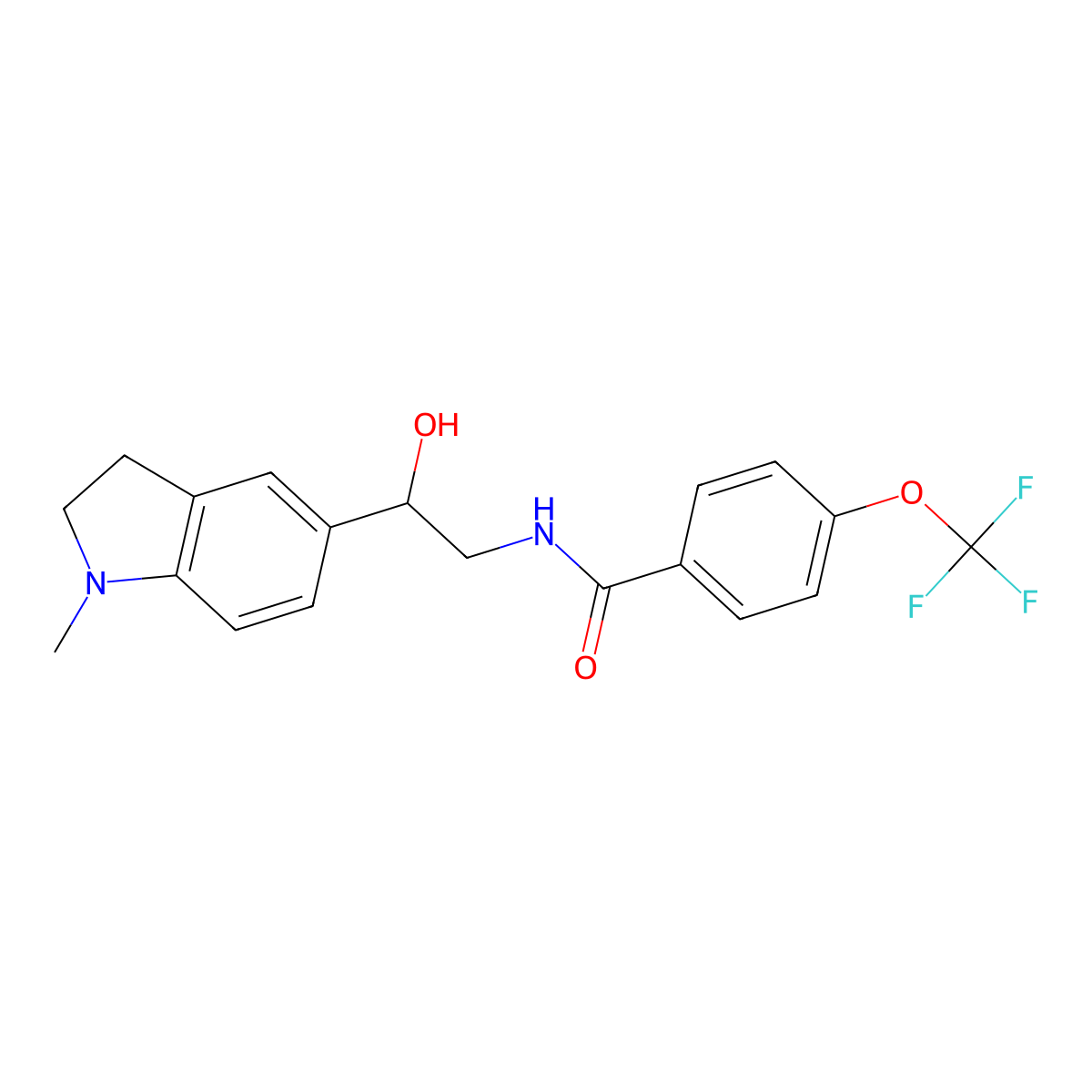 N-(2-hydroxy-2-(1-methylindolin-5-yl)ethyl)-4-(trifluoromethoxy)benzamide molecular structure, CAS 1706153-46-9