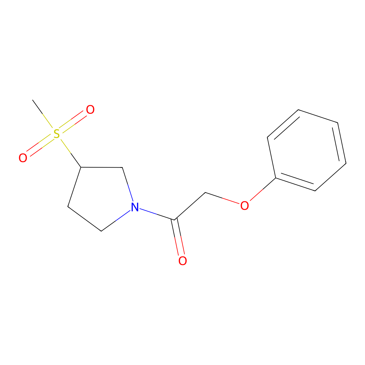 1-(3-(Methylsulfonyl)pyrrolidin-1-yl)-2-phenoxyethanone molecular structure, CAS 1706154-16-6