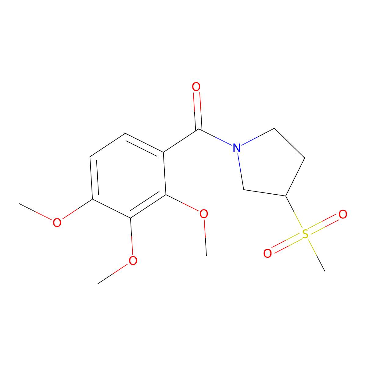 (3-(Methylsulfonyl)pyrrolidin-1-yl)(2,3,4-trimethoxyphenyl)methanone molecular structure, CAS 1706154-74-6