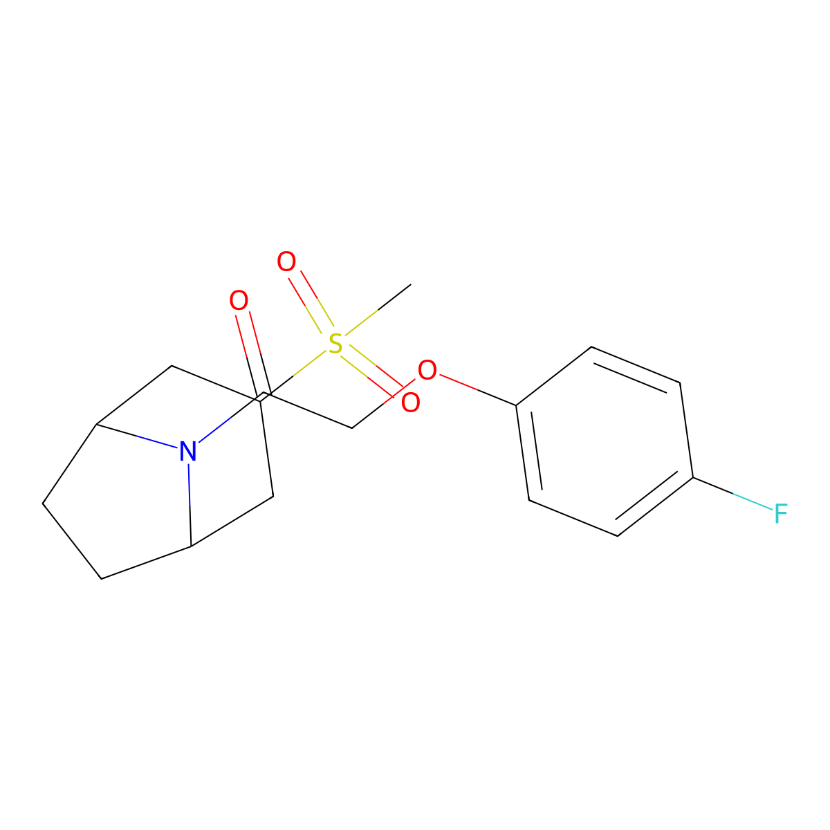 2-(4-fluorophenoxy)-1-((1R,5S)-3-(methylsulfonyl)-8-azabicyclo[3.2.1]octan-8-yl)ethanone molecular structure, CAS 1706163-38-3