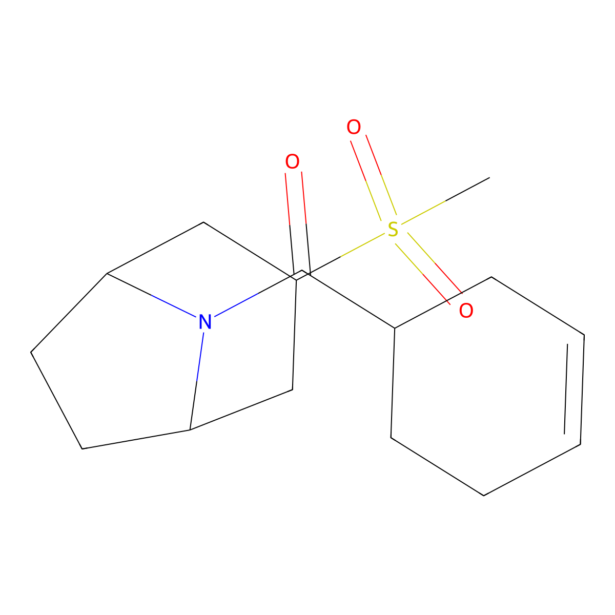cyclohex-3-en-1-yl((1R,5S)-3-(methylsulfonyl)-8-azabicyclo[3.2.1]octan-8-yl)methanone molecular structure, CAS 1706163-73-6
