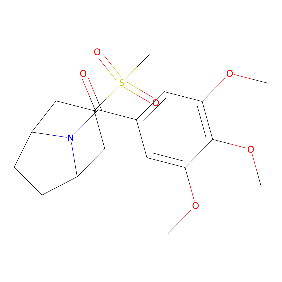 ((1R,5S)-3-(methylsulfonyl)-8-azabicyclo[3.2.1]octan-8-yl)(3,4,5-trimethoxyphenyl)methanone molecular structure, CAS 1706163-98-5