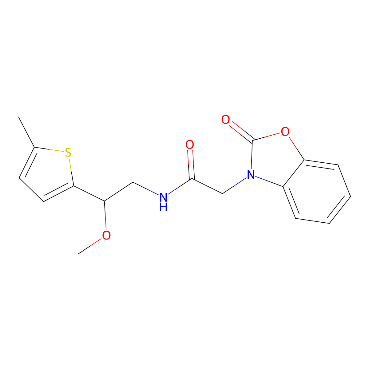 N-(2-methoxy-2-(5-methylthiophen-2-yl)ethyl)-2-(2-oxobenzo[d]oxazol-3(2H)-yl)acetamide molecular structure, CAS 1706167-68-1