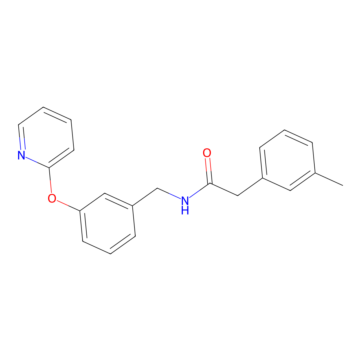 2-(3-methylphenyl)-N-{[3-(pyridin-2-yloxy)phenyl]methyl}acetamide molecular structure, CAS 1706169-59-6