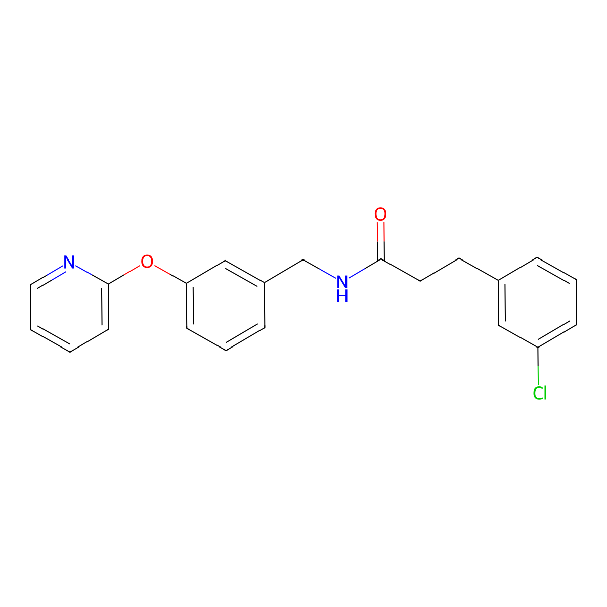 3-(3-chlorophenyl)-N-(3-(pyridin-2-yloxy)benzyl)propanamide molecular structure, CAS 1706169-82-5