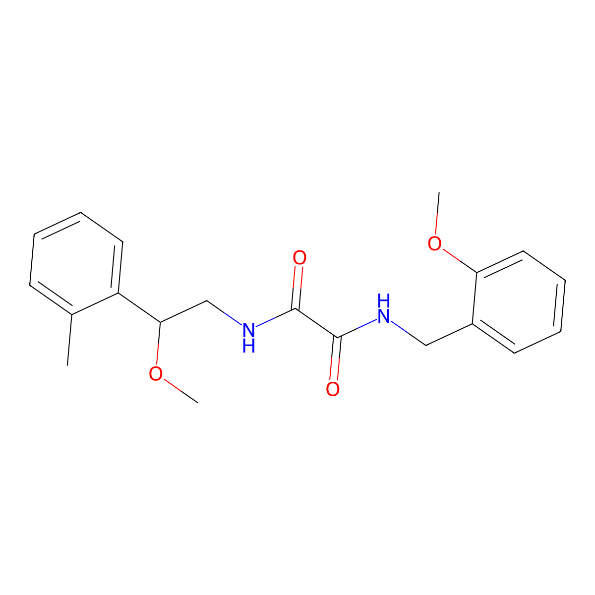 N1-(2-methoxy-2-(o-tolyl)ethyl)-N2-(2-methoxybenzyl)oxalamide molecular structure, CAS 1706170-10-6