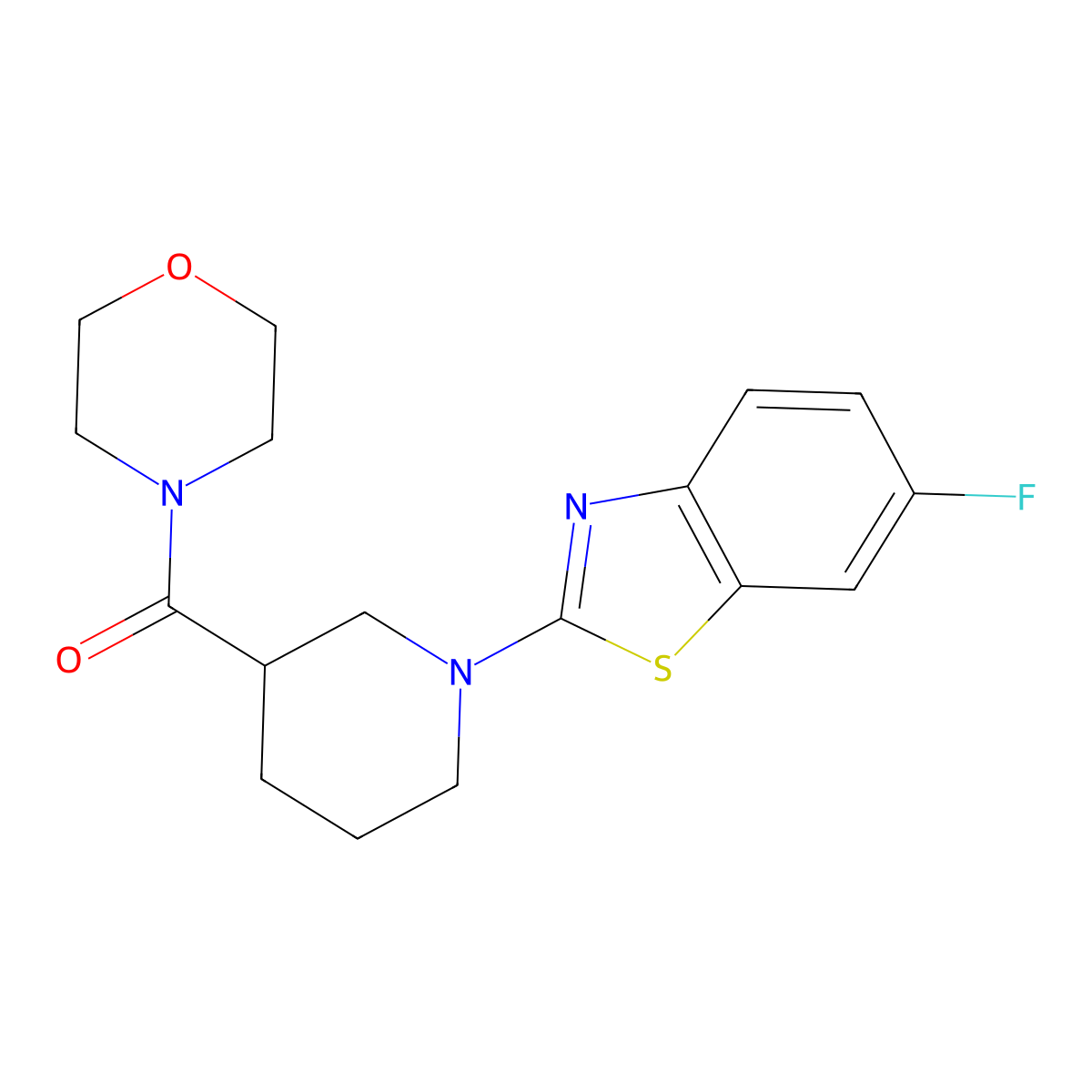 (1-(6-Fluorobenzo[d]thiazol-2-yl)piperidin-3-yl)(morpholino)methanone molecular structure, CAS 1706172-35-1