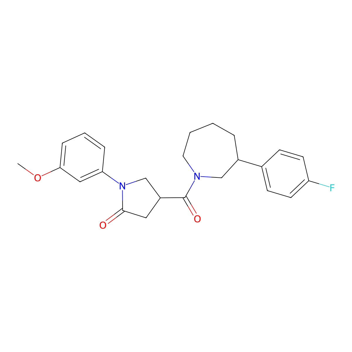 4-[3-(4-Fluorophenyl)azepane-1-carbonyl]-1-(3-methoxyphenyl)pyrrolidin-2-one molecular structure, CAS 1706175-14-5