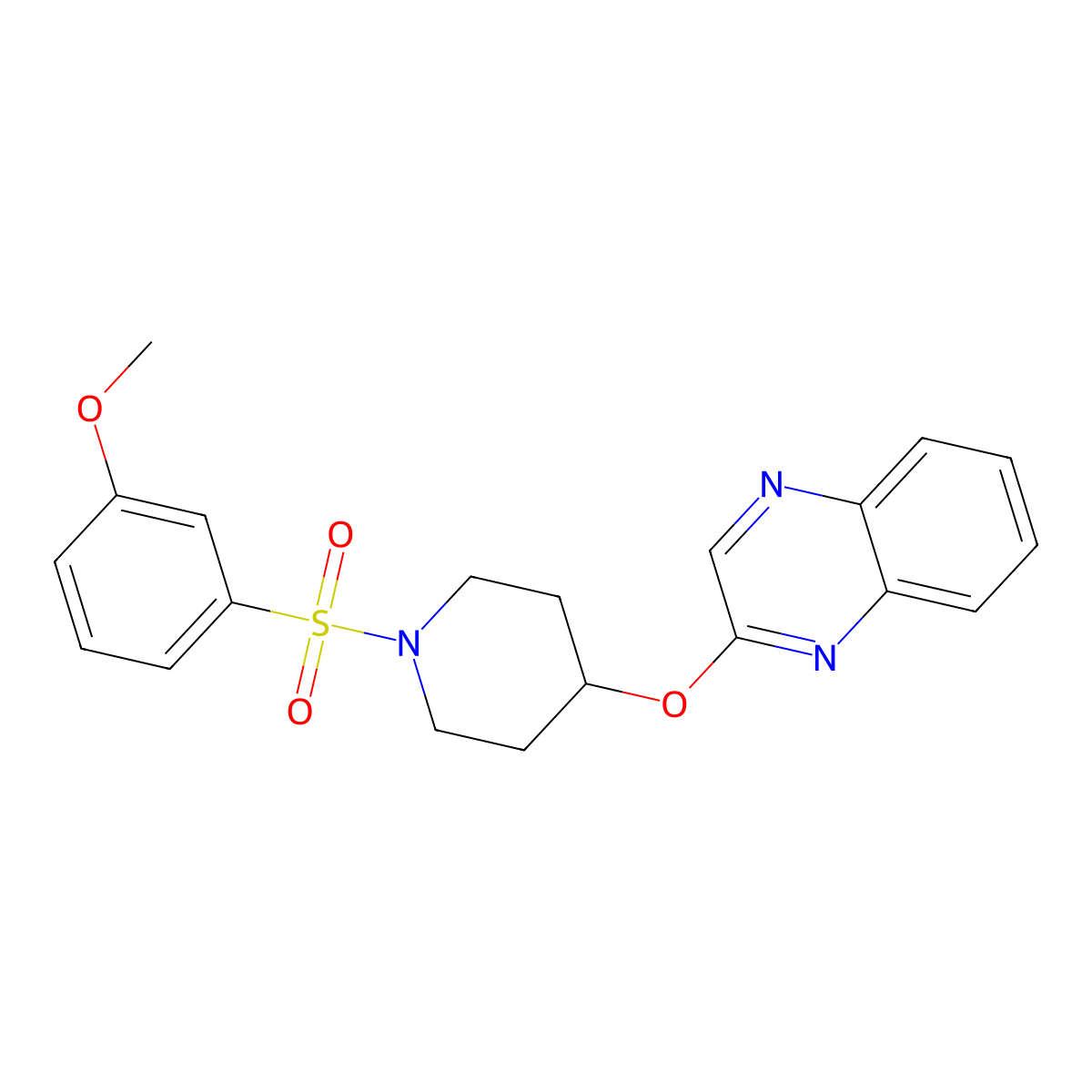 2-((1-((3-Methoxyphenyl)sulfonyl)piperidin-4-yl)oxy)quinoxaline molecular structure, CAS 1706184-70-4