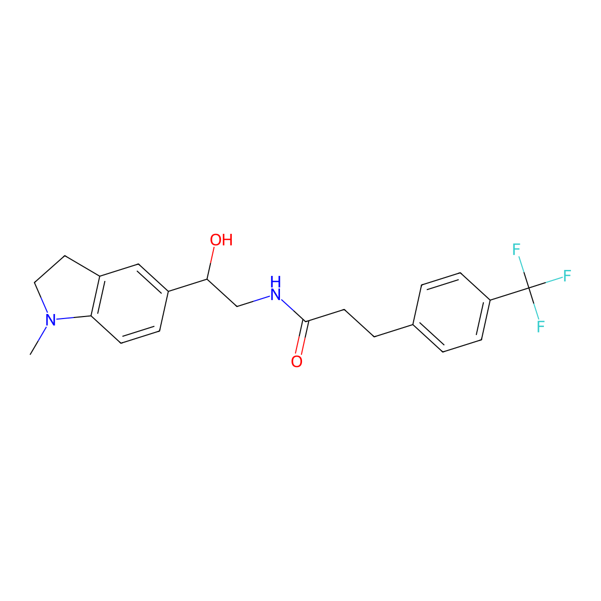 N-(2-hydroxy-2-(1-methylindolin-5-yl)ethyl)-3-(4-(trifluoromethyl)phenyl)propanamide molecular structure, CAS 1706198-31-3