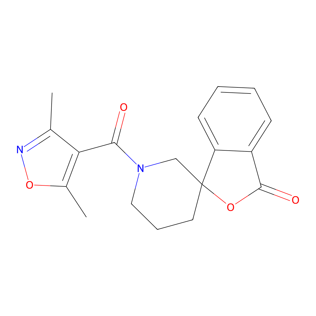 1'-(3,5-dimethyl-1,2-oxazole-4-carbonyl)-3H-spiro[2-benzofuran-1,3'-piperidine]-3-one molecular structure, CAS 1706208-44-7