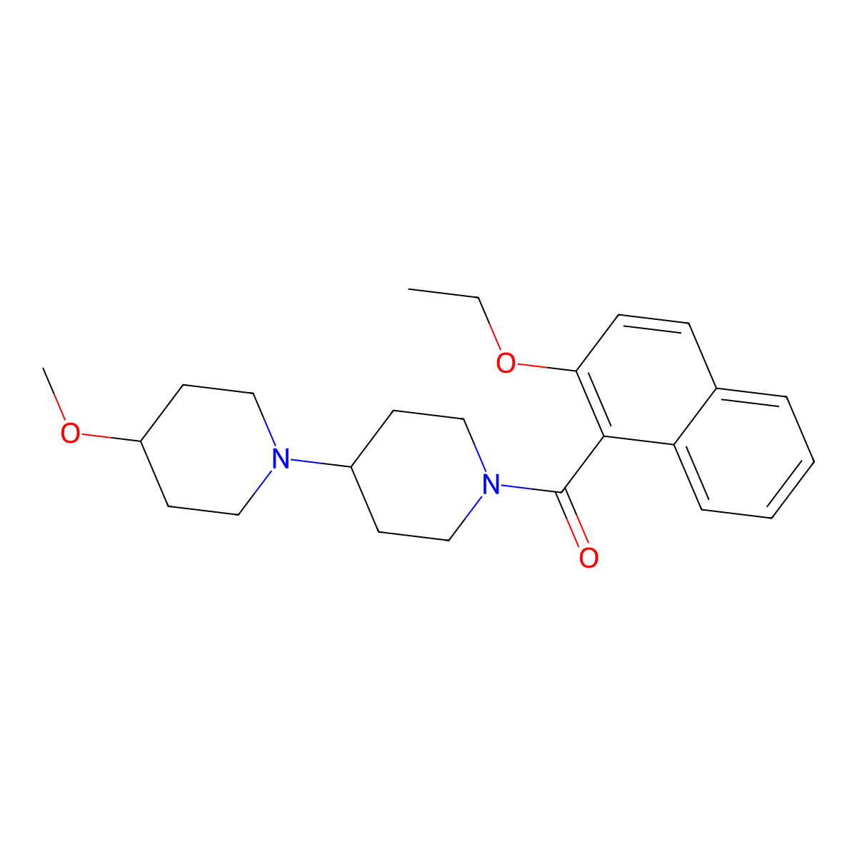1'-(2-Ethoxynaphthalene-1-carbonyl)-4-methoxy-1,4'-bipiperidine molecular structure, CAS 1706209-58-6