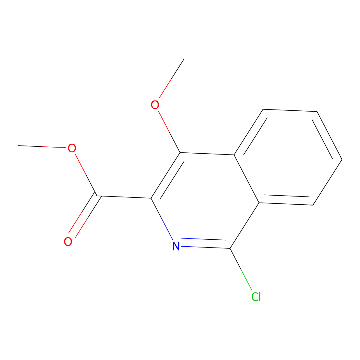 Methyl 1-chloro-4-methoxyisoquinoline-3-carboxylate molecular structure, CAS 170621-96-2