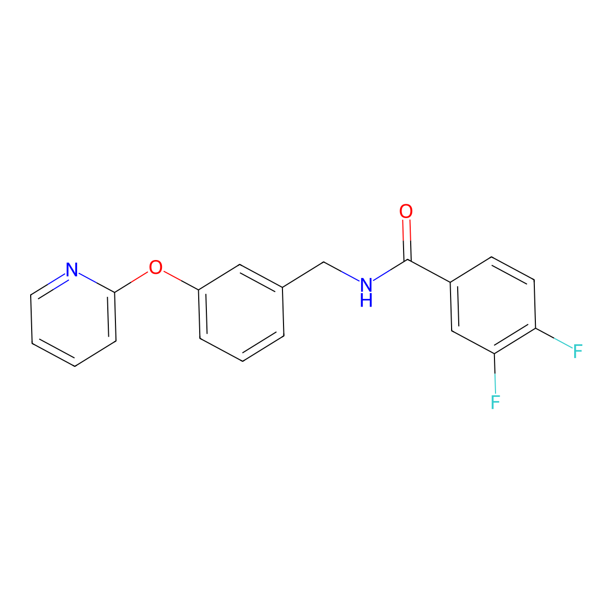 3,4-difluoro-N-(3-(pyridin-2-yloxy)benzyl)benzamide molecular structure, CAS 1706211-10-0