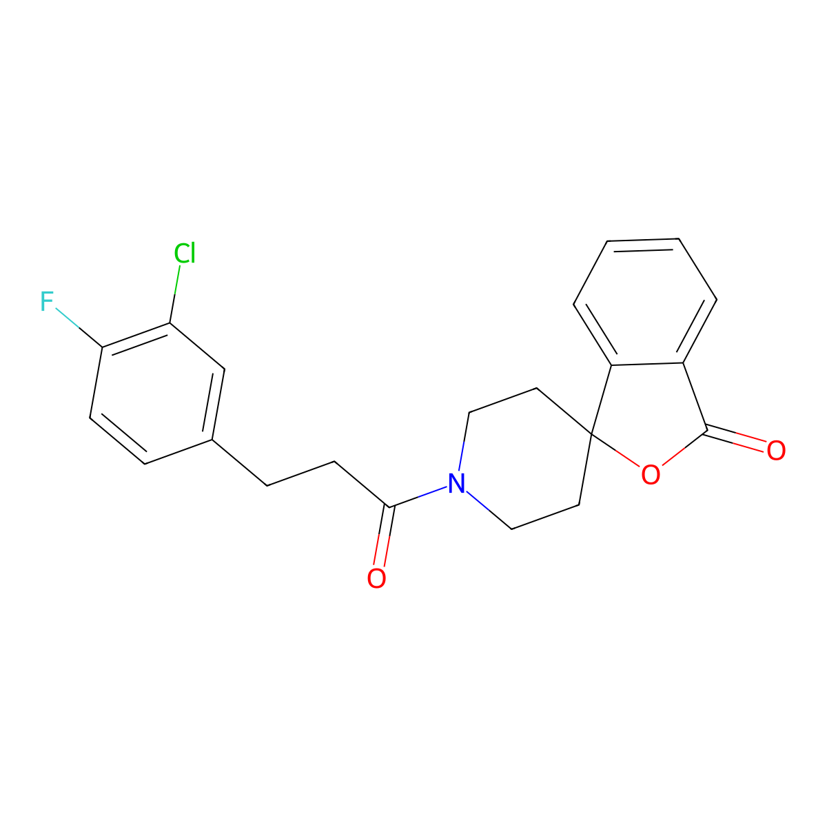 1'-(3-(3-chloro-4-fluorophenyl)propanoyl)-3H-spiro[isobenzofuran-1,4'-piperidin]-3-one molecular structure, CAS 1706214-85-8