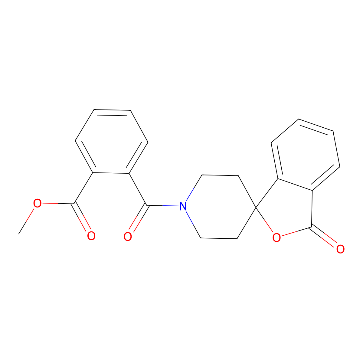 Methyl 2-({3-oxo-3h-spiro[2-benzofuran-1,4'-piperidine]-1'-yl}carbonyl)benzoate molecular structure, CAS 1706215-11-3