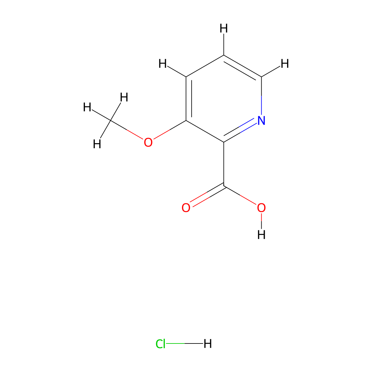 3-Methoxypicolinic acid hydrochloride molecular structure, CAS 170622-23-8