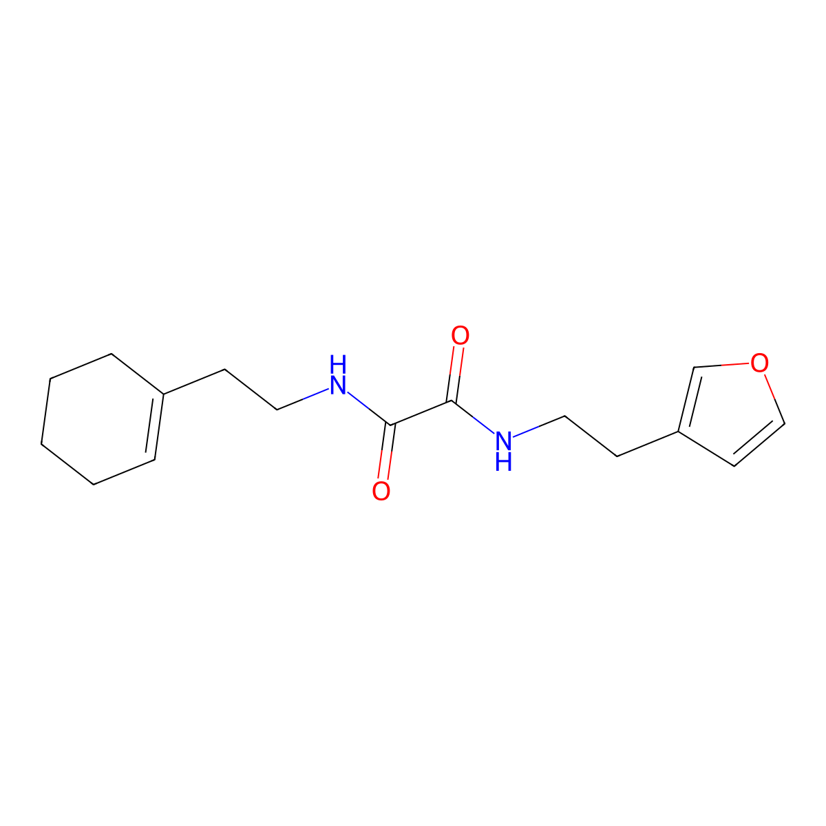 N1-(2-(cyclohex-1-en-1-yl)ethyl)-N2-(2-(furan-3-yl)ethyl)oxalamide molecular structure, CAS 1706220-69-0