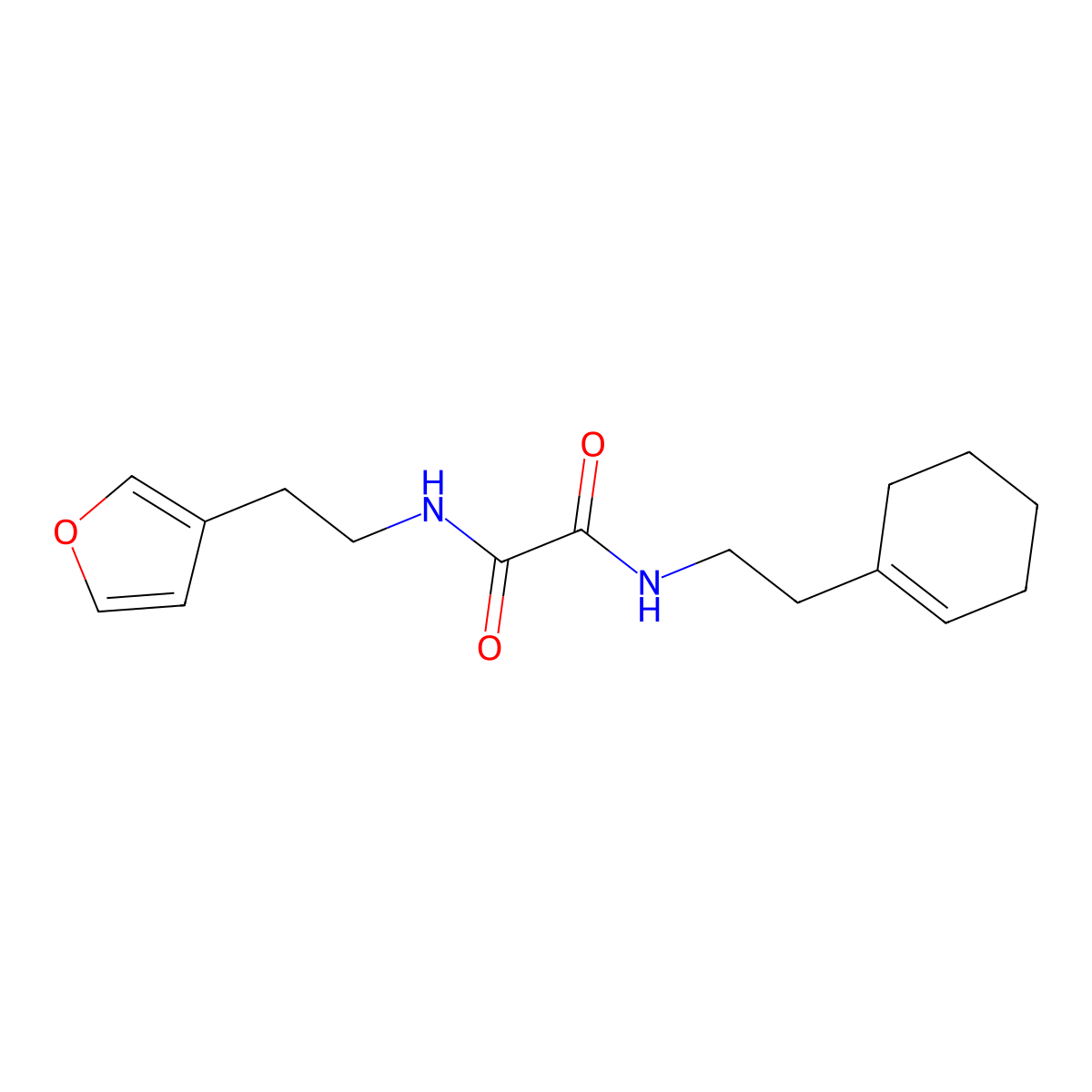 N1-(2-(cyclohex-1-en-1-yl)ethyl)-N2-(2-(furan-3-yl)ethyl)oxalamide molecular structure, CAS 1706220-69-0