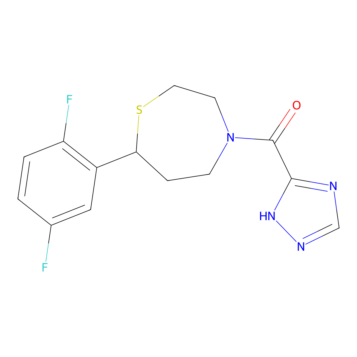 (7-(2,5-difluorophenyl)-1,4-thiazepan-4-yl)(1H-1,2,4-triazol-5-yl)methanone molecular structure, CAS 1706221-53-5