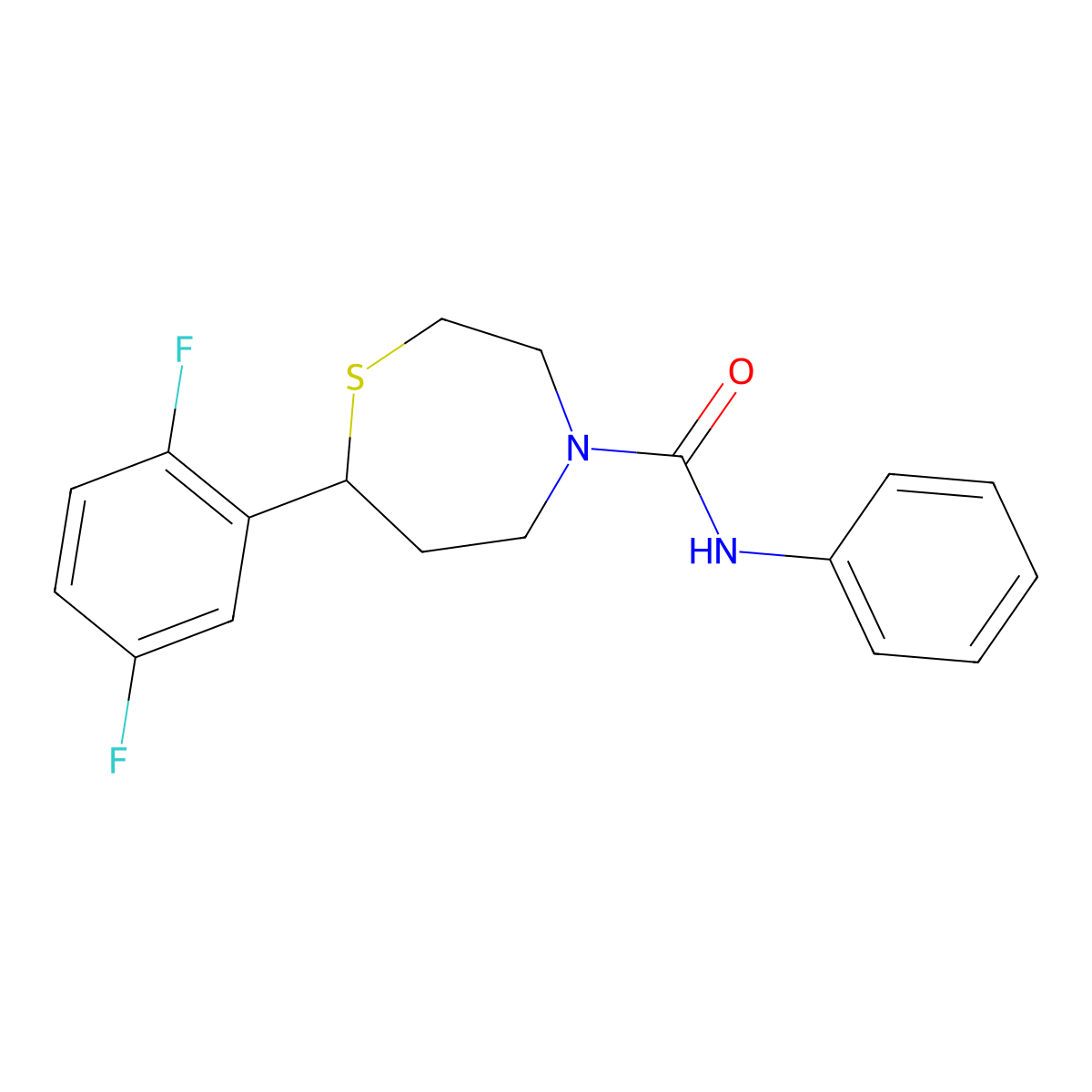 7-(2,5-difluorophenyl)-N-phenyl-1,4-thiazepane-4-carboxamide molecular structure, CAS 1706221-75-1
