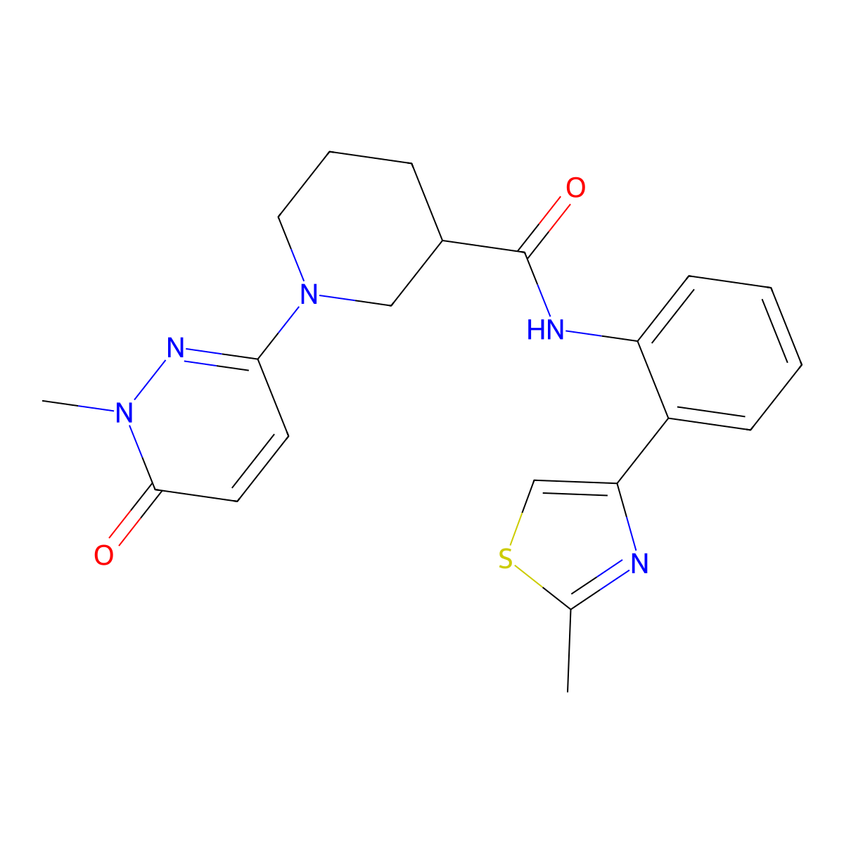 1-(1-methyl-6-oxo-1,6-dihydropyridazin-3-yl)-N-(2-(2-methylthiazol-4-yl)phenyl)piperidine-3-carboxamide molecular structure, CAS 1706221-92-2