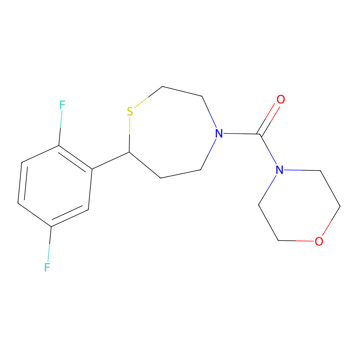 (7-(2,5-Difluorophenyl)-1,4-thiazepan-4-yl)(morpholino)methanone molecular structure, CAS 1706222-71-0
