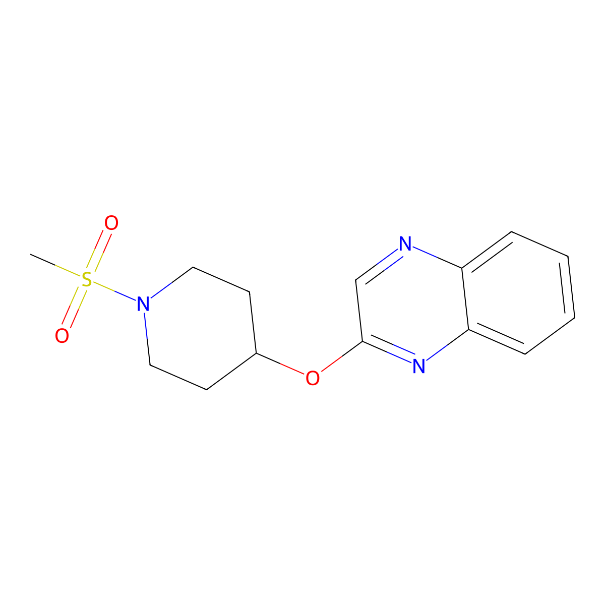 2-[(1-Methanesulfonylpiperidin-4-yl)oxy]quinoxaline molecular structure, CAS 1706222-99-2
