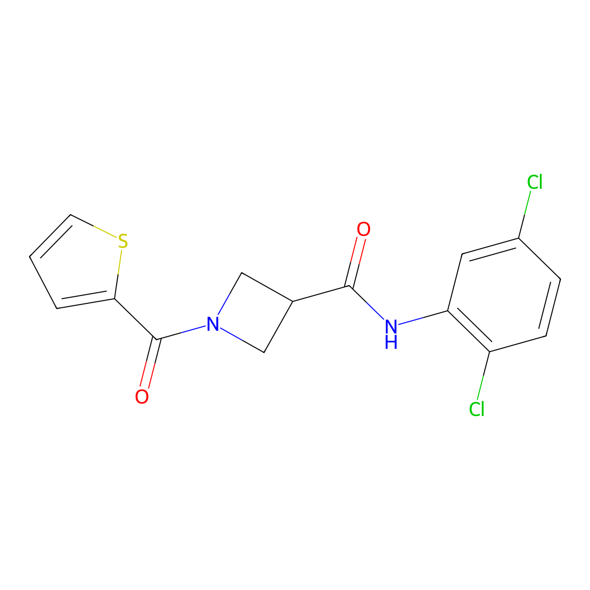 N-(2,5-dichlorophenyl)-1-(thiophene-2-carbonyl)azetidine-3-carboxamide molecular structure, CAS 1706233-63-7