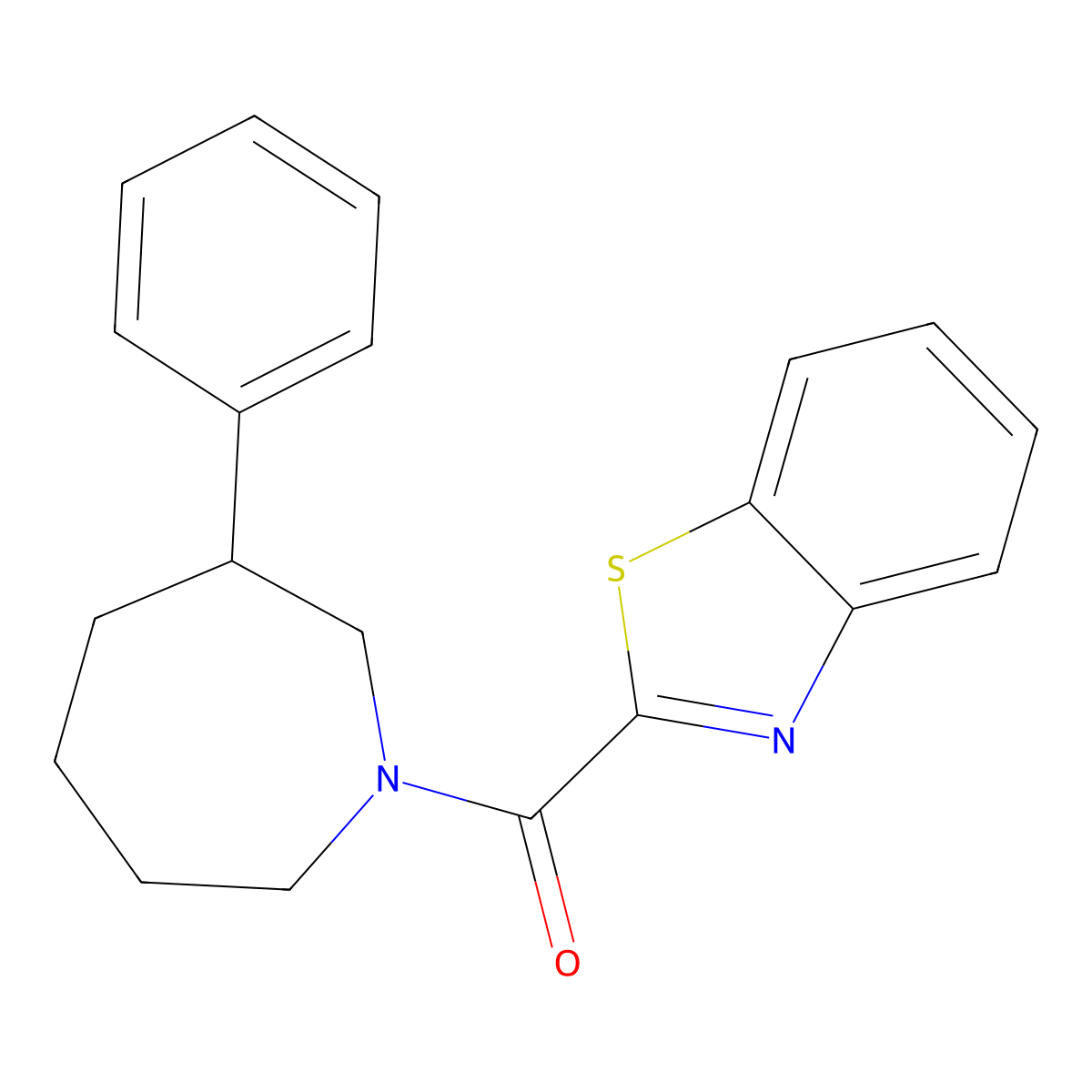 Benzo[d]thiazol-2-yl(3-phenylazepan-1-yl)methanone molecular structure, CAS 1706242-80-9